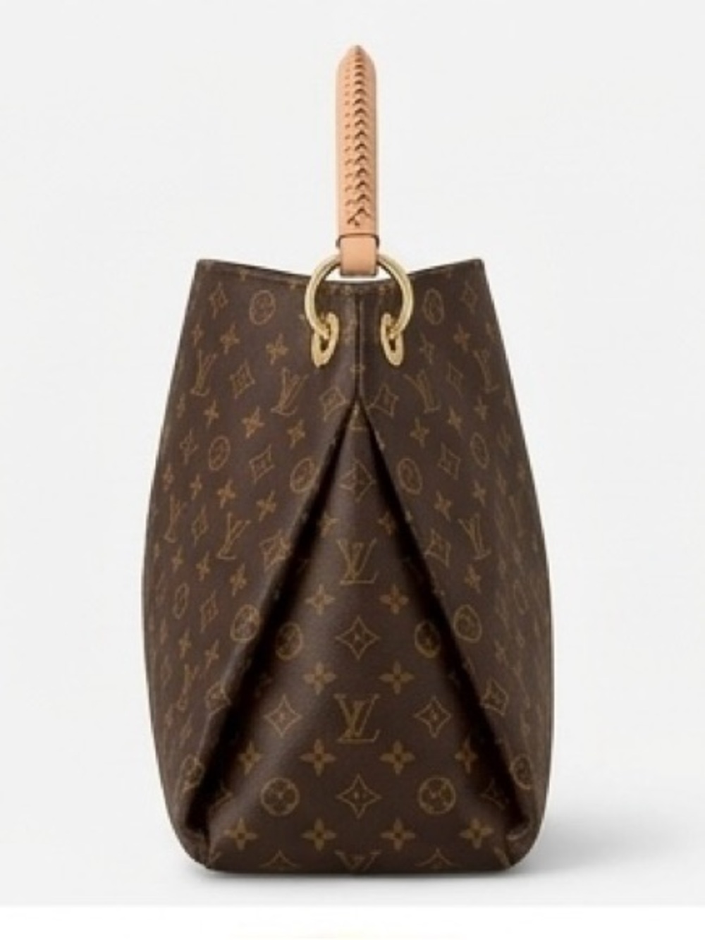 Louis Vuitton Monogram Canvas Hobo Tote with Vachetta Handle in Brown - Picture 3 of 4